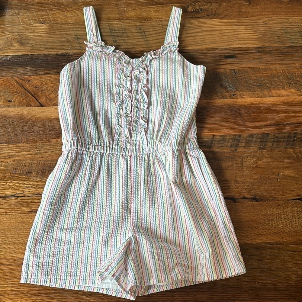 Janie and Jack rainbow strip romper size 10 🌈